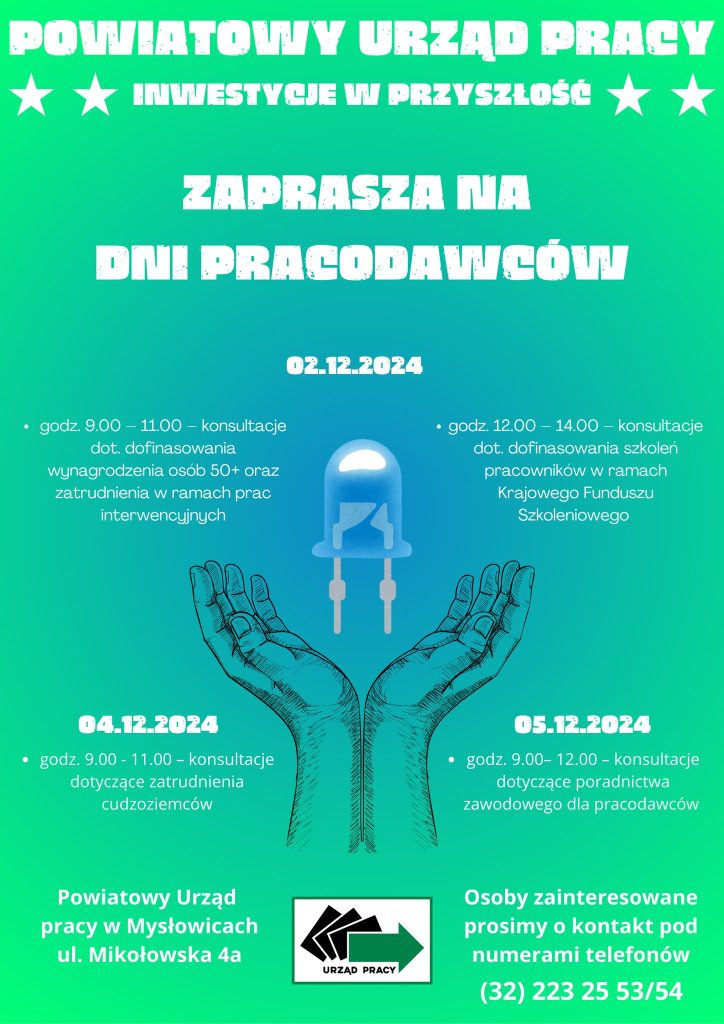 Dni Pracodawców w Powiatowym Urzędzie Pracy w Mysłowicach – „Inwestycje w przyszłość”
