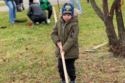 Sadzenie tulipanów na skwerze w Dzielnicy Bończyk-Tuwima